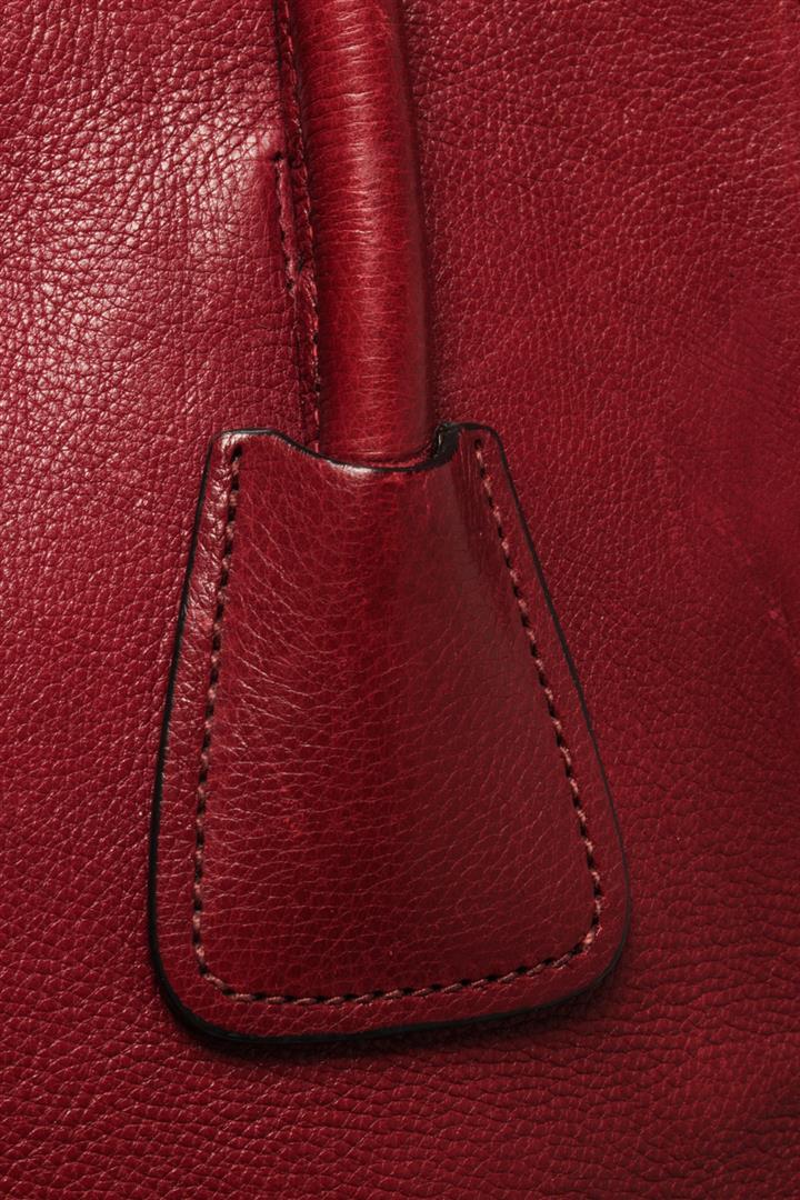 Prada Red Calf Twin Pocket Tote Bag