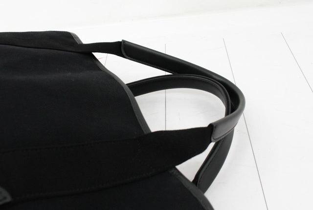 Balenciaga Black Canvas Navy Cabas Small Tote Bag