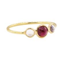 1.20 ctw Ruby and Moonstone Ring - 18KT Yellow Gold