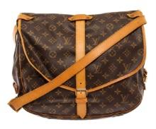 Louis Vuitton Brown Monogram Leather Saumur 35 Messenger Bag
