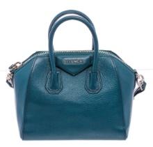 Givenchy Blue Grained Leather Mini Antigona Tote Bag