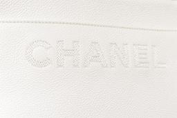 Chanel White Caviar Leather Tote Bag