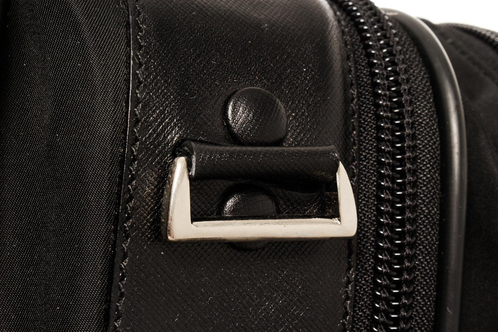 Prada Black Tessuto and Saffiano Leather Porta Computer Bag