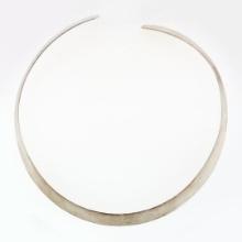 Levin Vintage Sterling Silver Plain Handmade Choker 9.50mm Collar Cuff Necklace