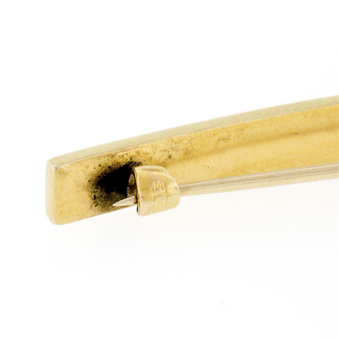 Art Nouveau 14k Gold Natural Seed Pearl Bar Pin Brooch