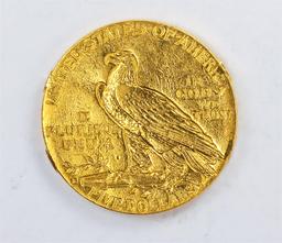 1911-S $5 Indian Head Half Eagle Gold Coin C+
