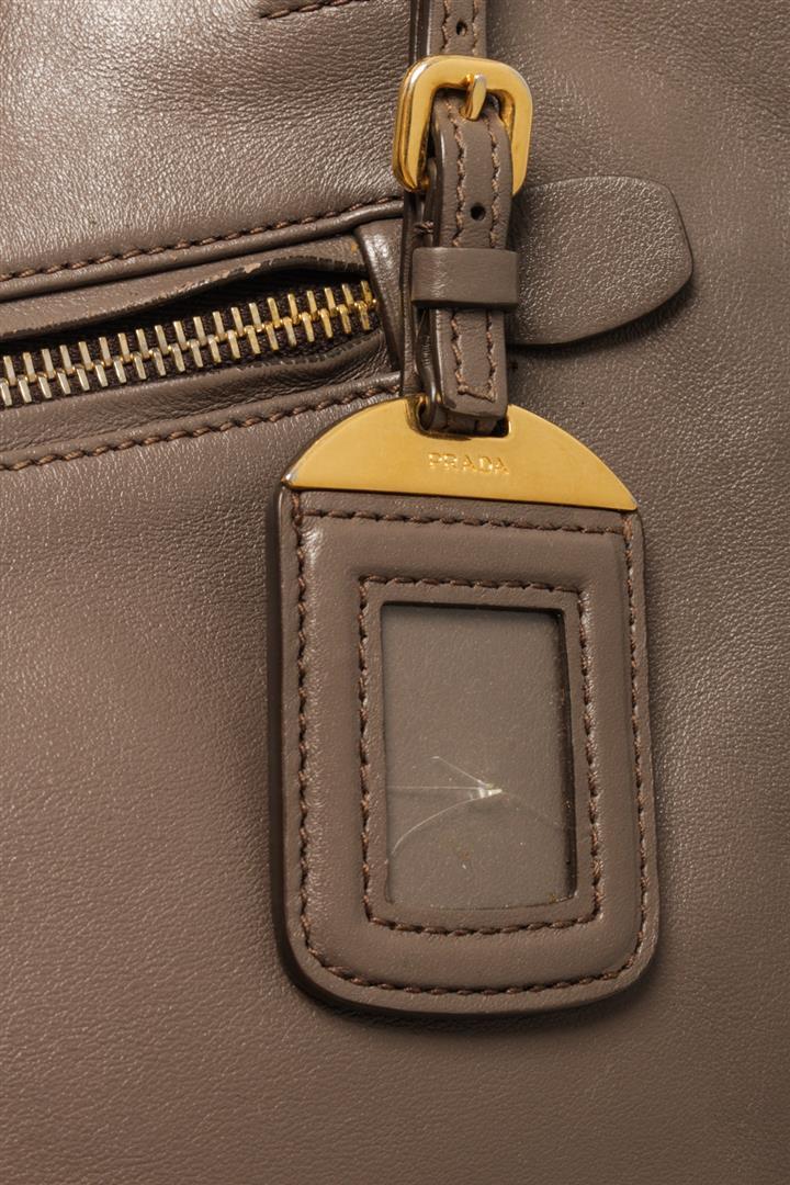 Prada Gray Calf Leather 2Way Satchel Bag