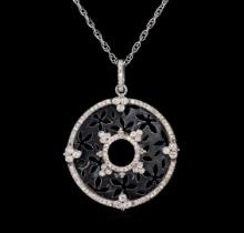 0.82 ctw Diamond Pendant With Chain - 14KT White Gold