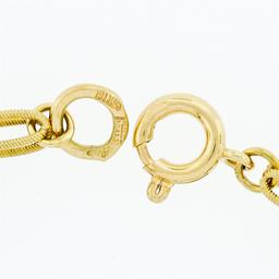 Italian Vintage 18K Yellow Gold Red Enamel & Pearl Detailed Fancy Link Bracelet