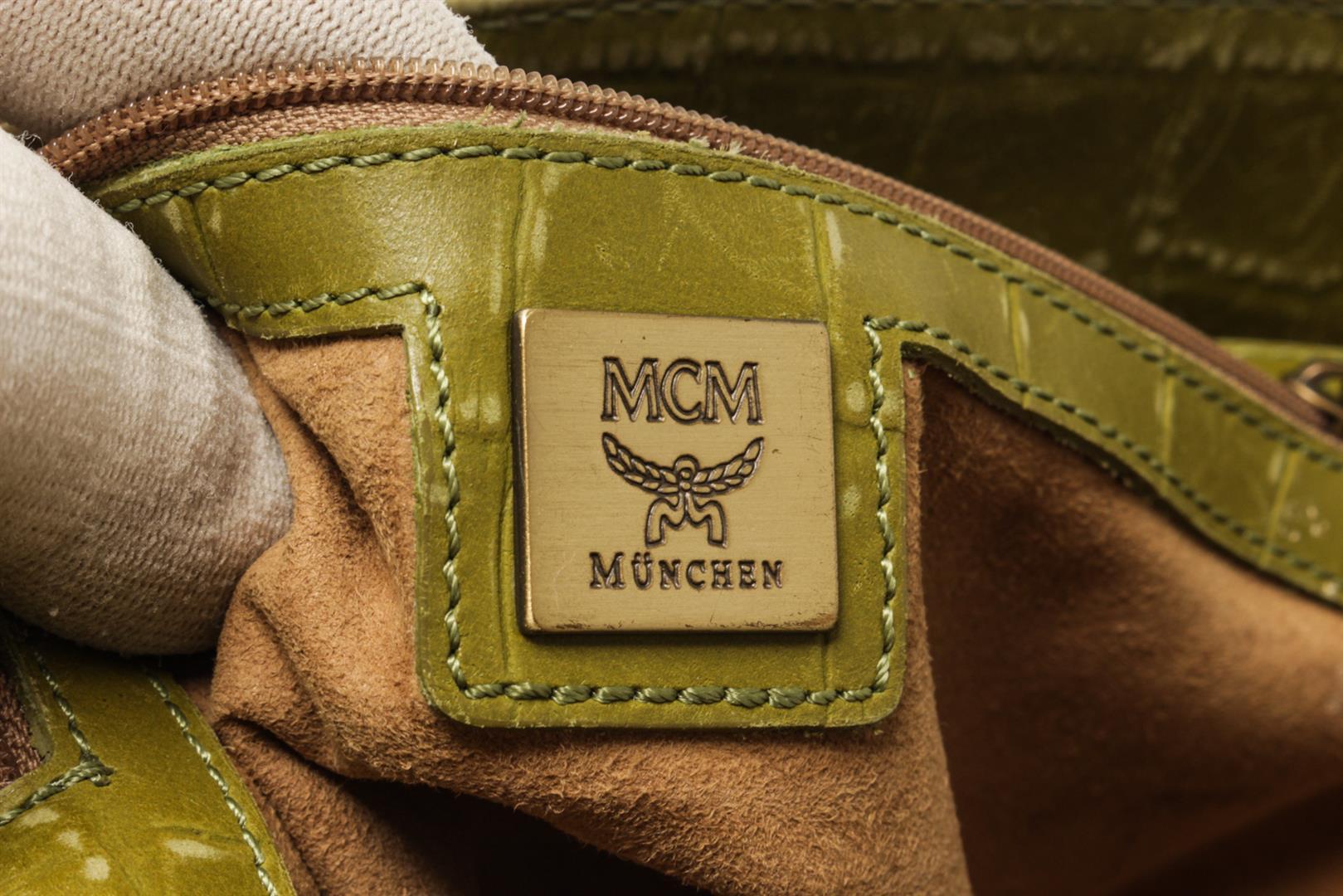 MCM Green Leather Shoulder Bag