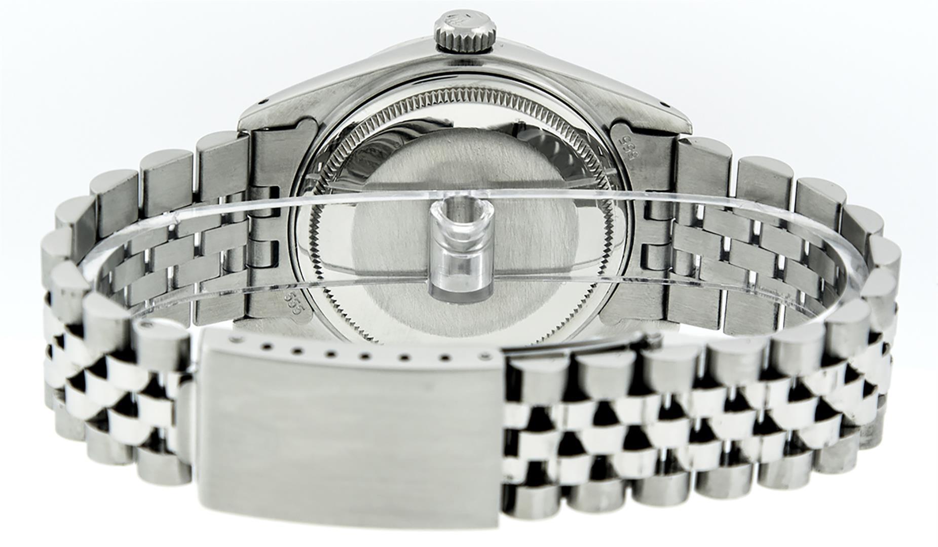 Rolex 36MM Stainless Steel Diamond Lugs & Ruby Datejust Wristwatch