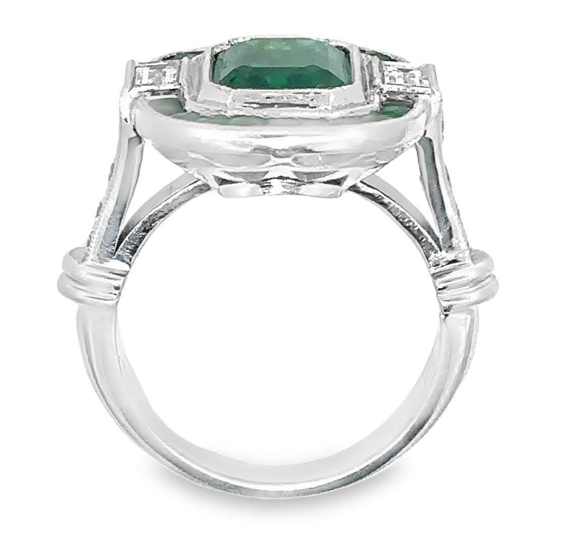 5.00 ctw Emerald and 1.06 ctw Diamond Ring - 14KT White Gold