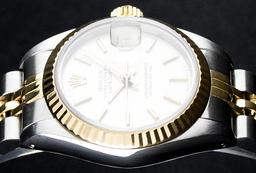 Rolex Ladies 2T Yellow Gold & Stainless Steel White Index Wristwatch 26MM