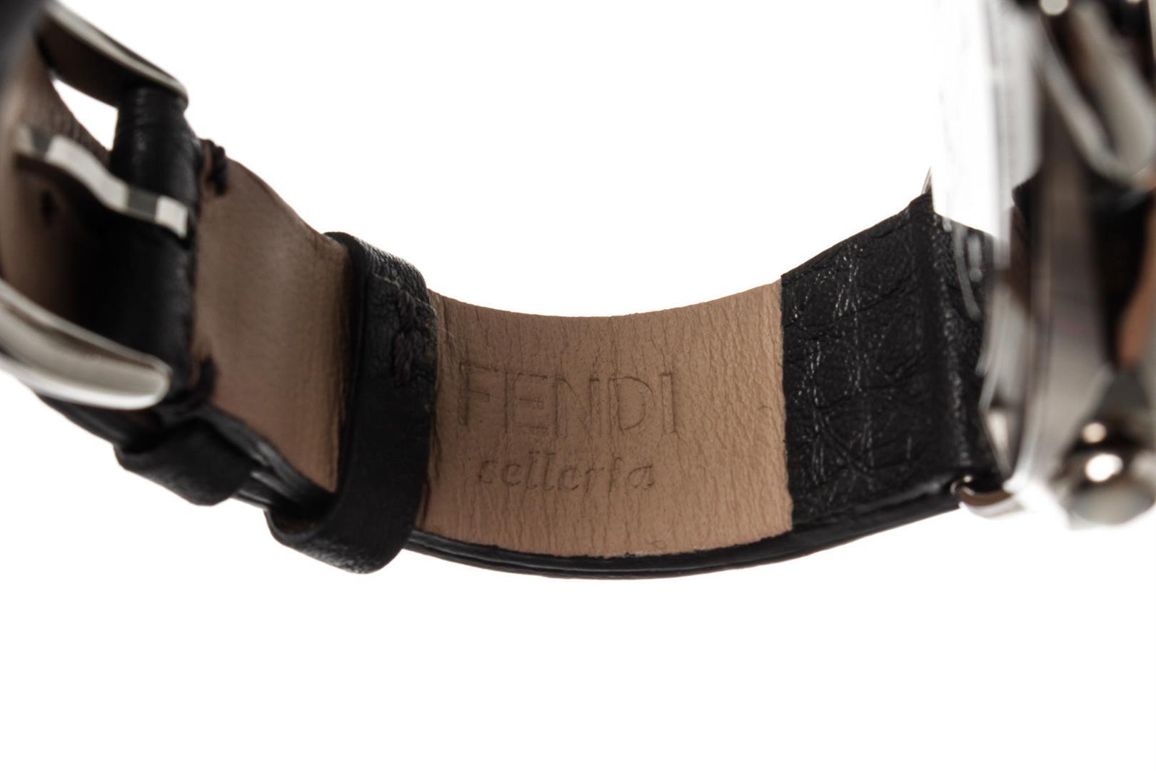 Fendi Black Leather Selleria Quartz Watch