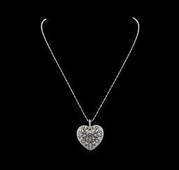 14KT White Gold 0.82 ctw Diamond Pendant With Chain