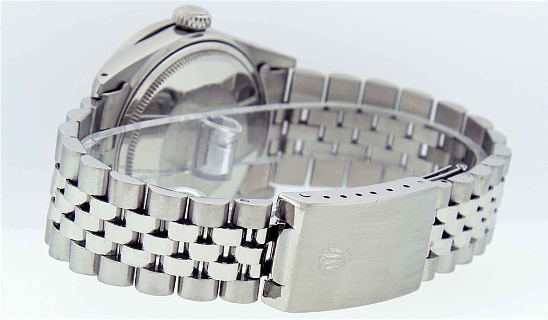 Rolex 36MM Stainless Steel Black Diamond Datejust Wristwatch
