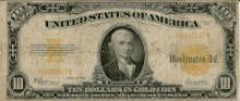 1922 $10 Gold Certificate Bank Note