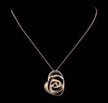 0.50 ctw Diamond Pendant With Chain - 14KT Rose Gold