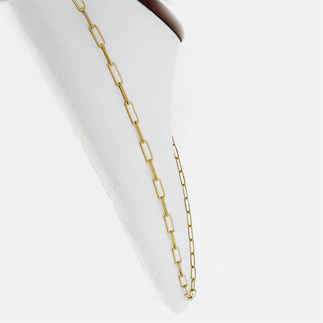 New Italian 14k Yellow Gold 22" 3.25mm Oval Paperclip Link Unisex Chain Necklace