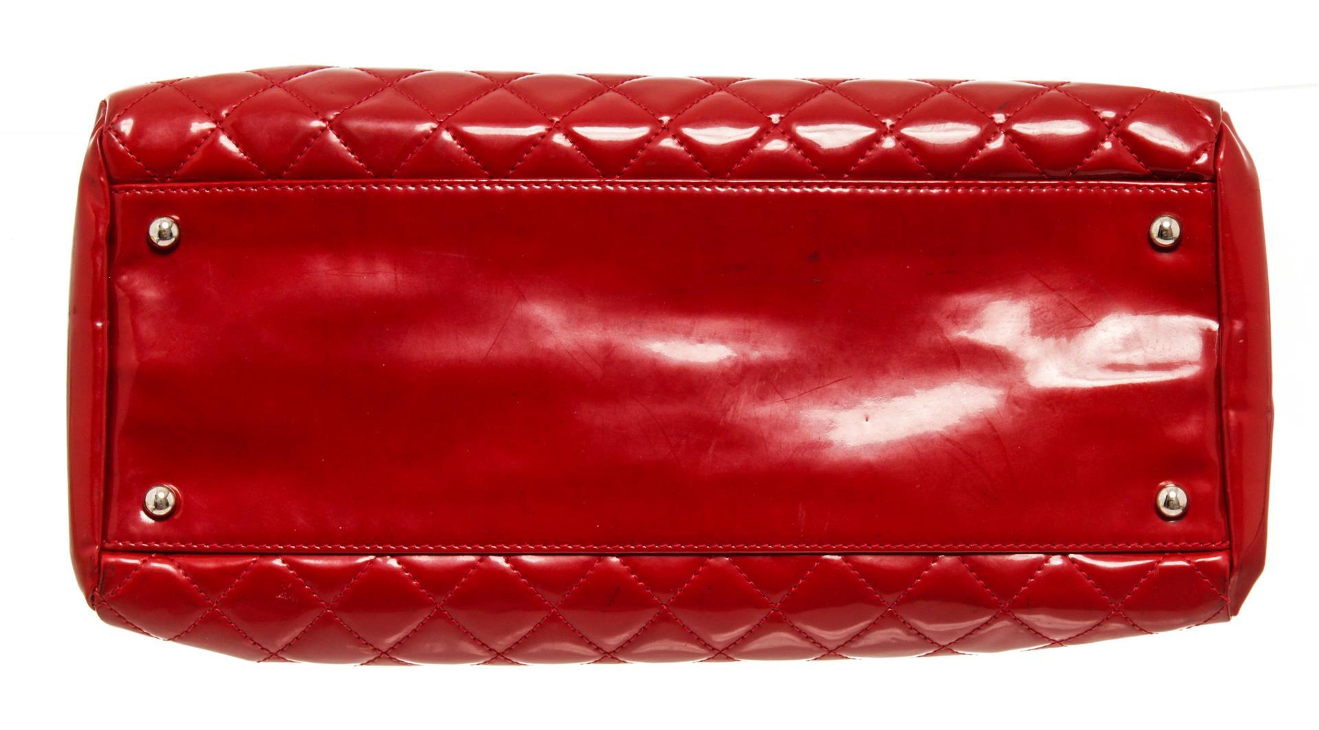 Chanel Red Leather Mademoiselle Bowler Bag
