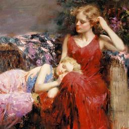 A Mother's Love by Pino (1939-2010)