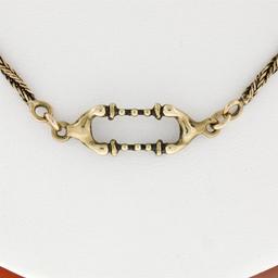 UNIQUE Vintage 18K Yellow Gold 20" Twisted & Open Bar Link Chain Necklace 16.08g