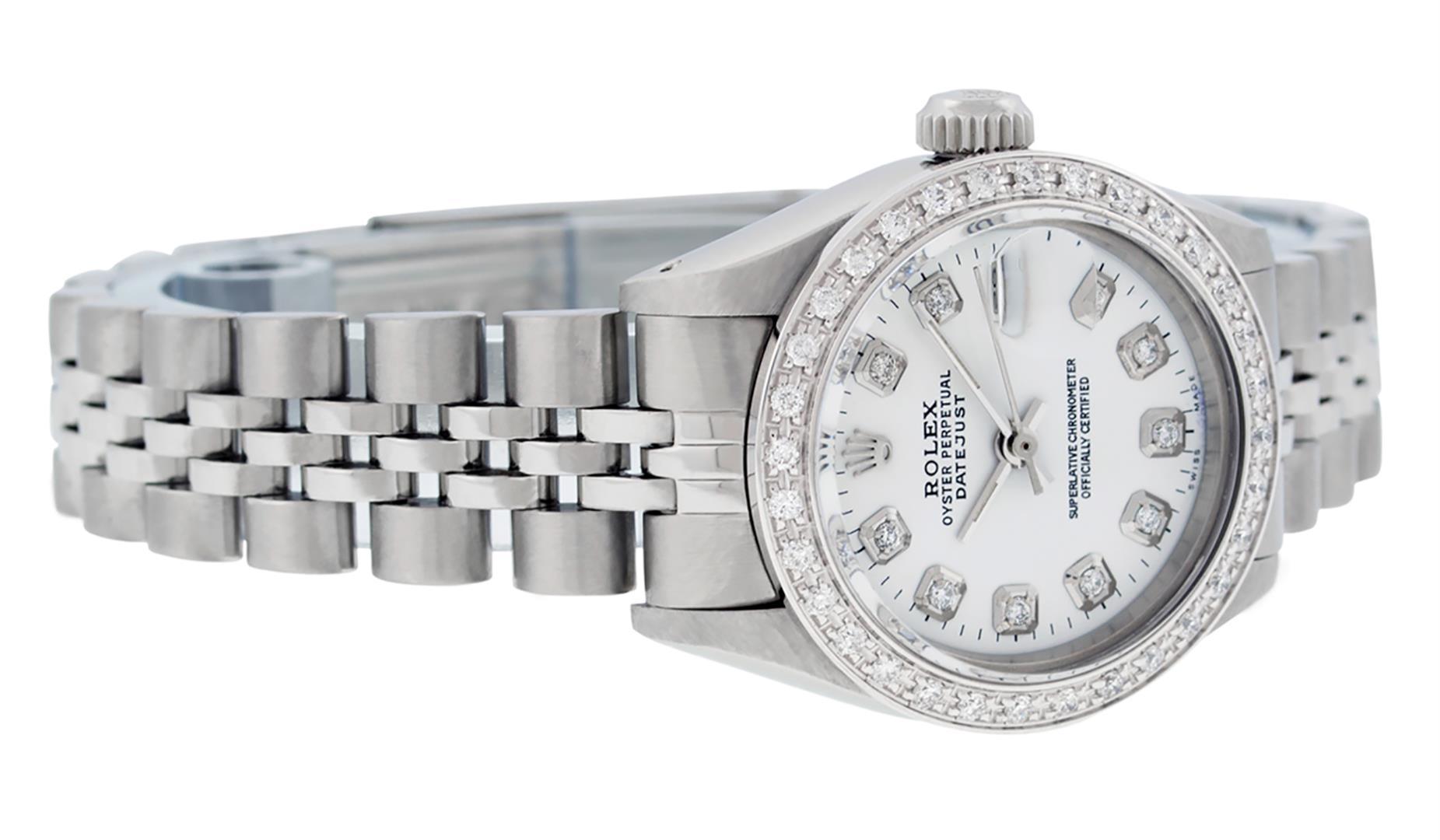 Rolex Ladies Stainless Steel White Diamond 26MM Wristwatch