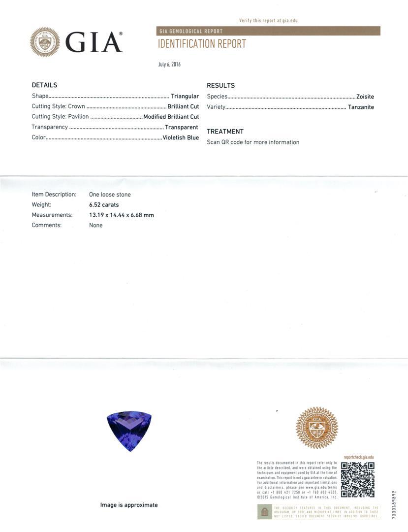 GIA Cert 6.52 ctw Tanzanite and Diamond Ring - 14KT White Gold