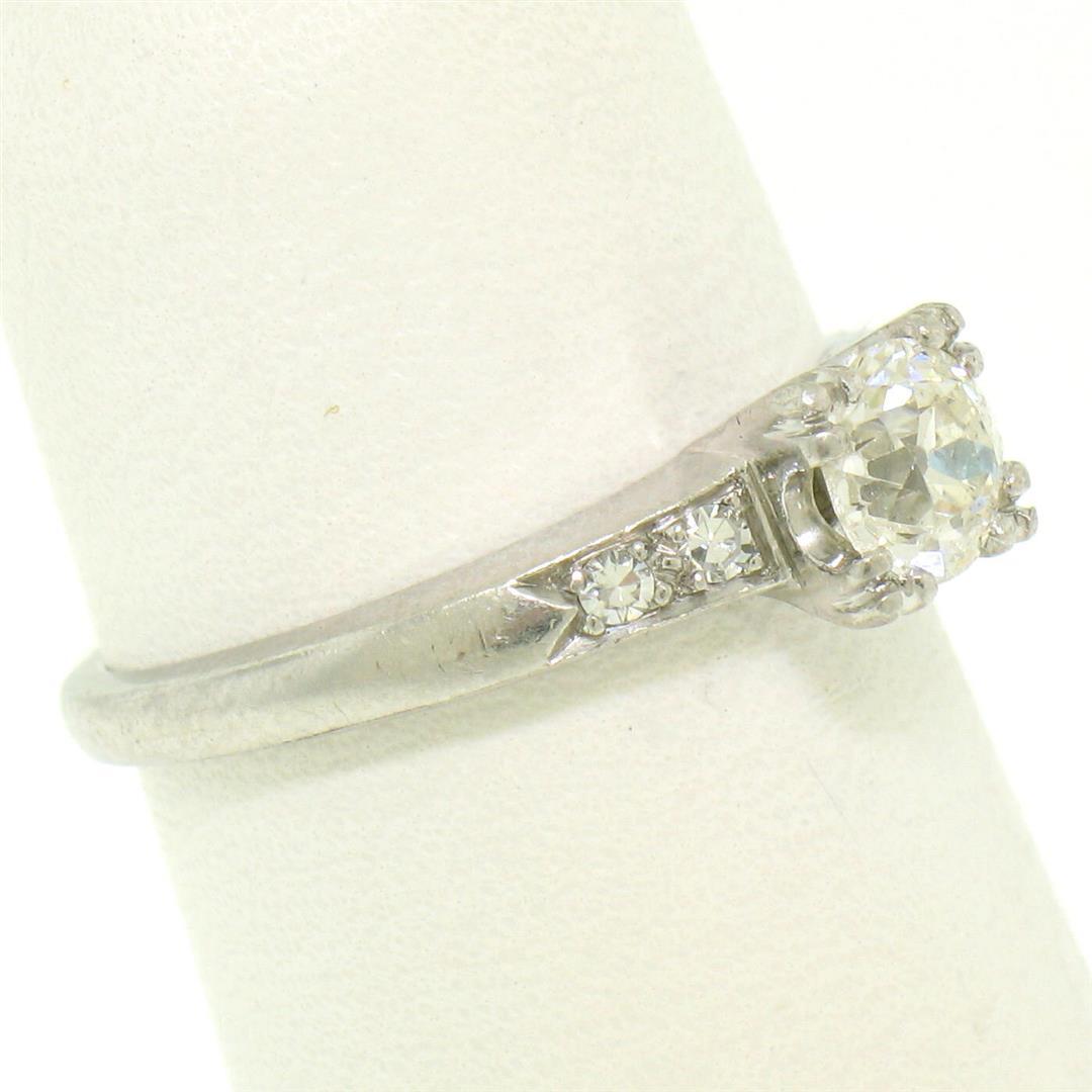 Antique Art Deco .900 Platinum 0.51 ctw Old European Cut Diamond Engagement Ring