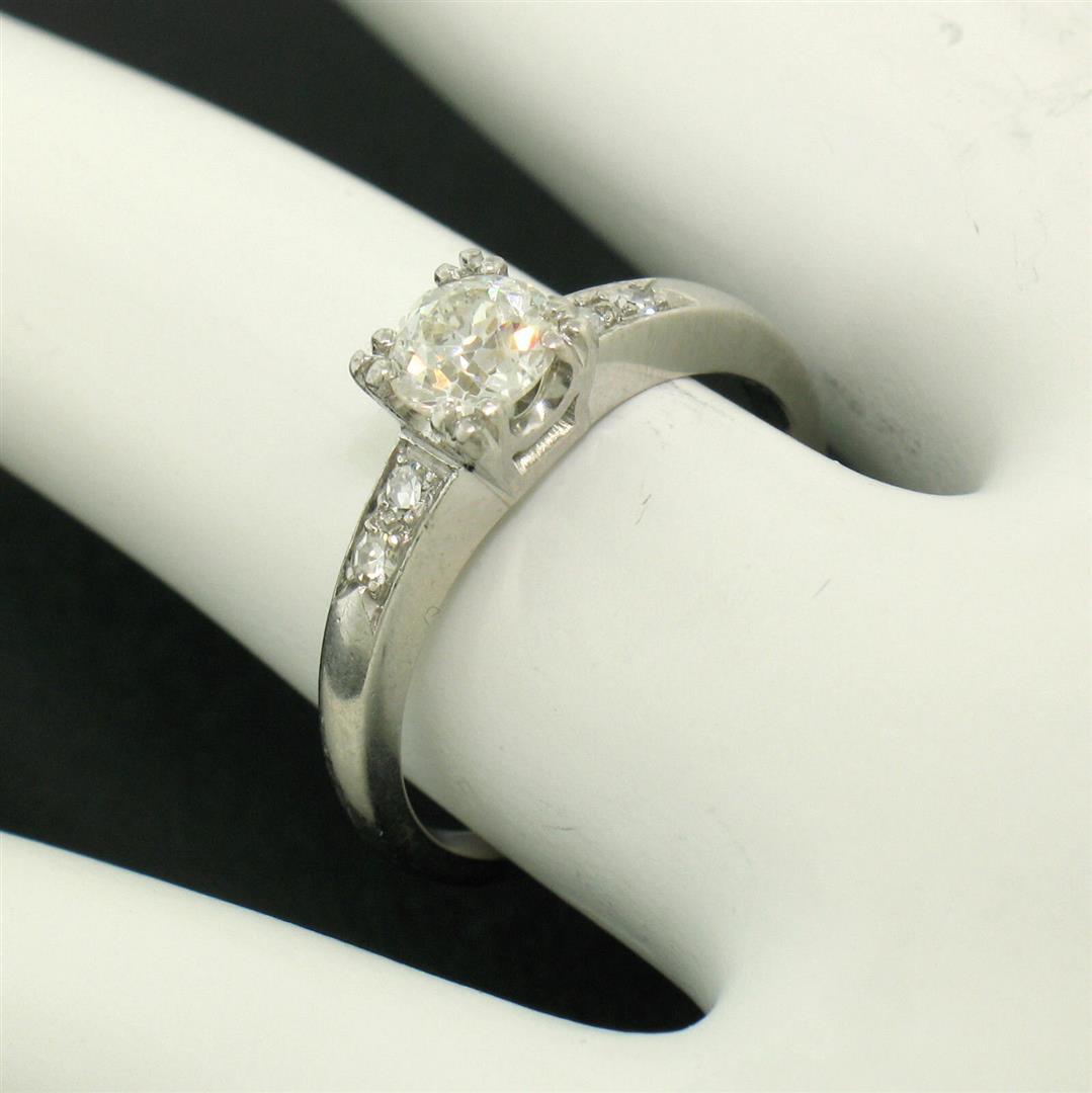 Antique Art Deco .900 Platinum 0.51 ctw Old European Cut Diamond Engagement Ring