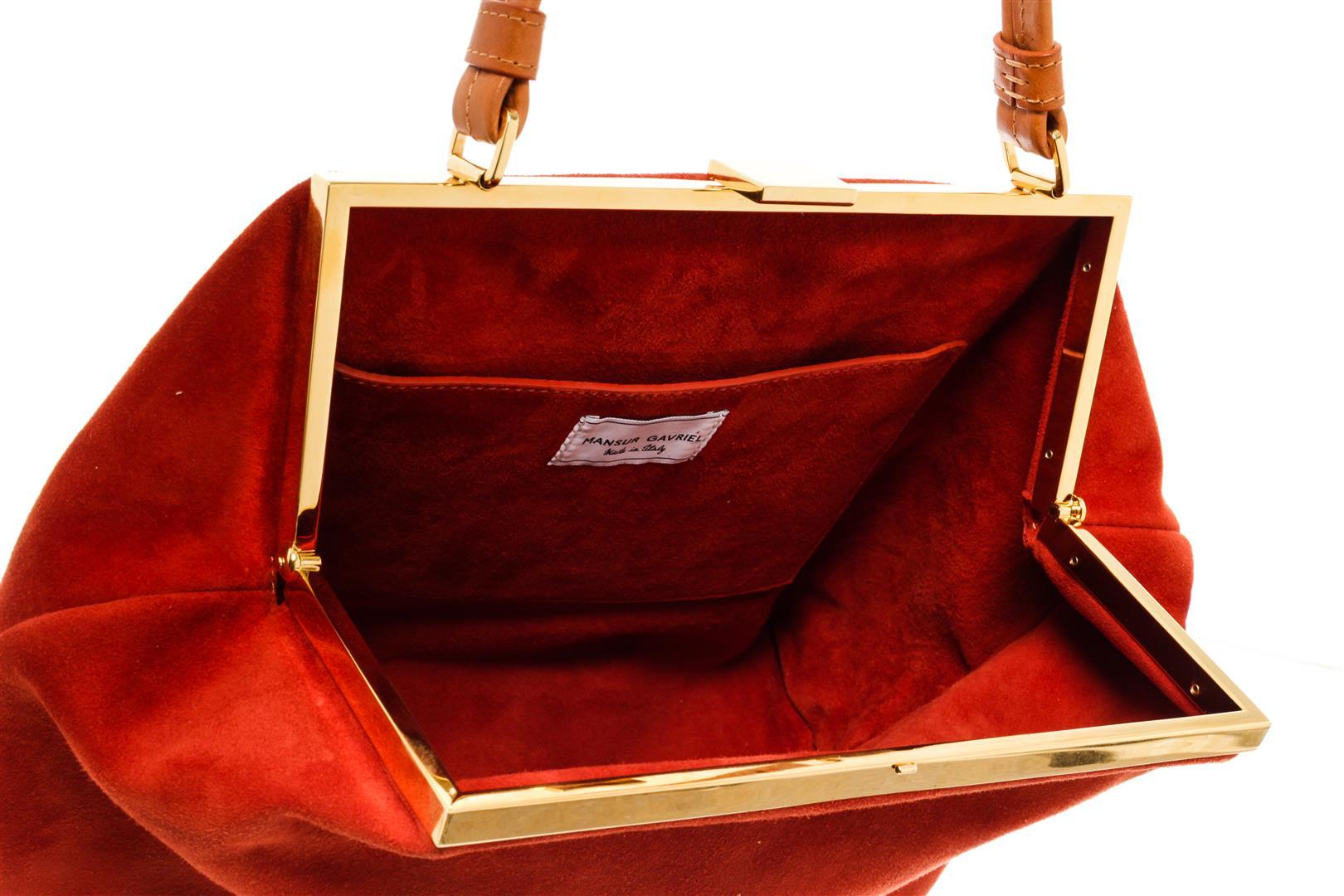 Mansur Gavriel Red Suede Soft Elegant Handbag
