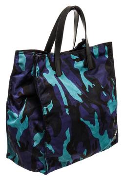 Prada Blue Camo Nylon Tote Bag