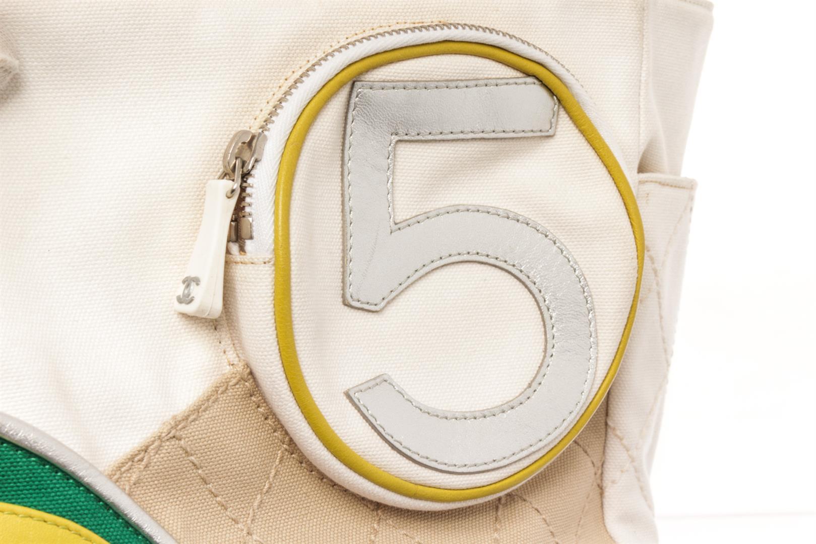 Chanel White Canvas No 5 Sport Shoulder Bag