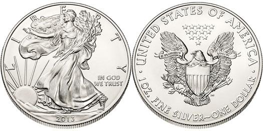 2013 American Silver Eagle .999 Fine Silver Dollar Coin