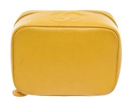 Chanel Yellow Caviar Leather Small CC Vanity Cosmetic Bag