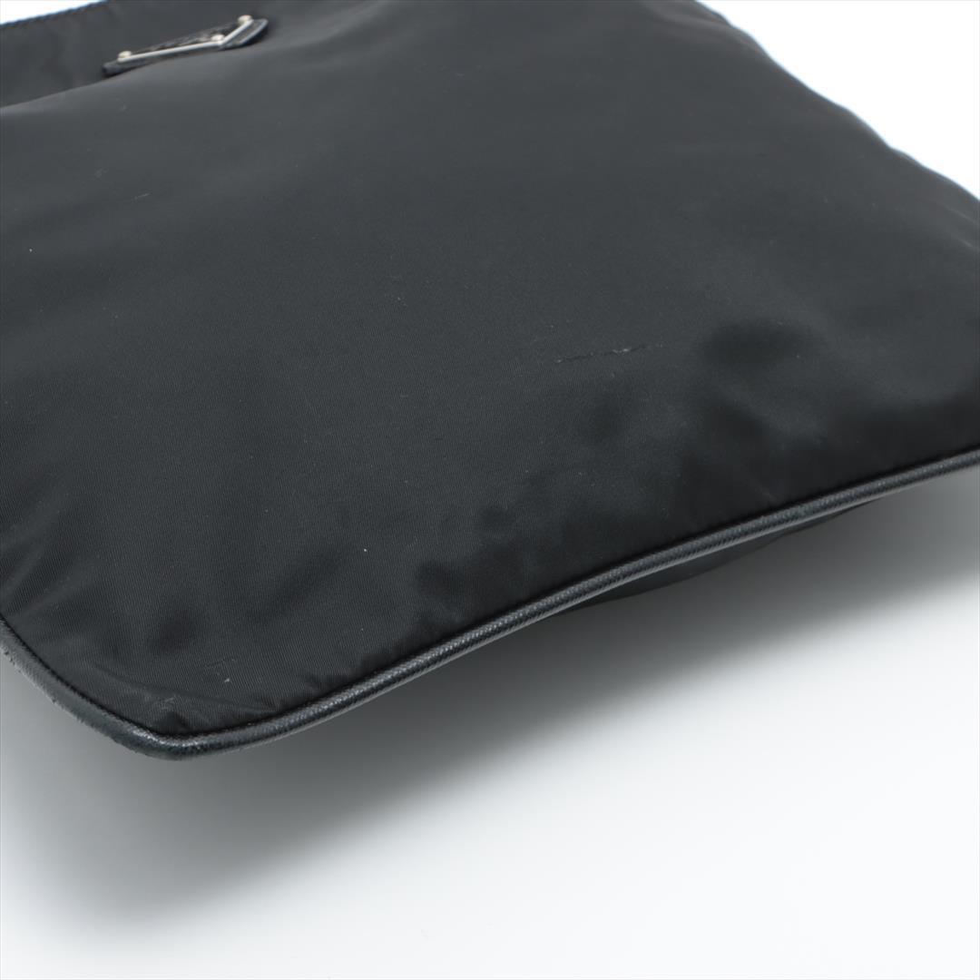 Prada Black Tessuto Nylon Zip Messenger Bag