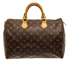 Louis Vuitton Brown Monogram Canvas Speedy 35 Handbag