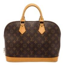 Louis Vuitton Brown Monogram Canvas Leather Alma PM Satchel Bag