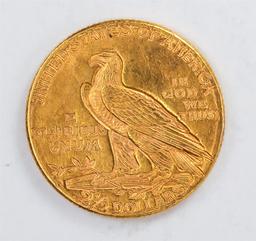 1925-D $2.5 Indian Head Quarter Eagle Gold Coin CU