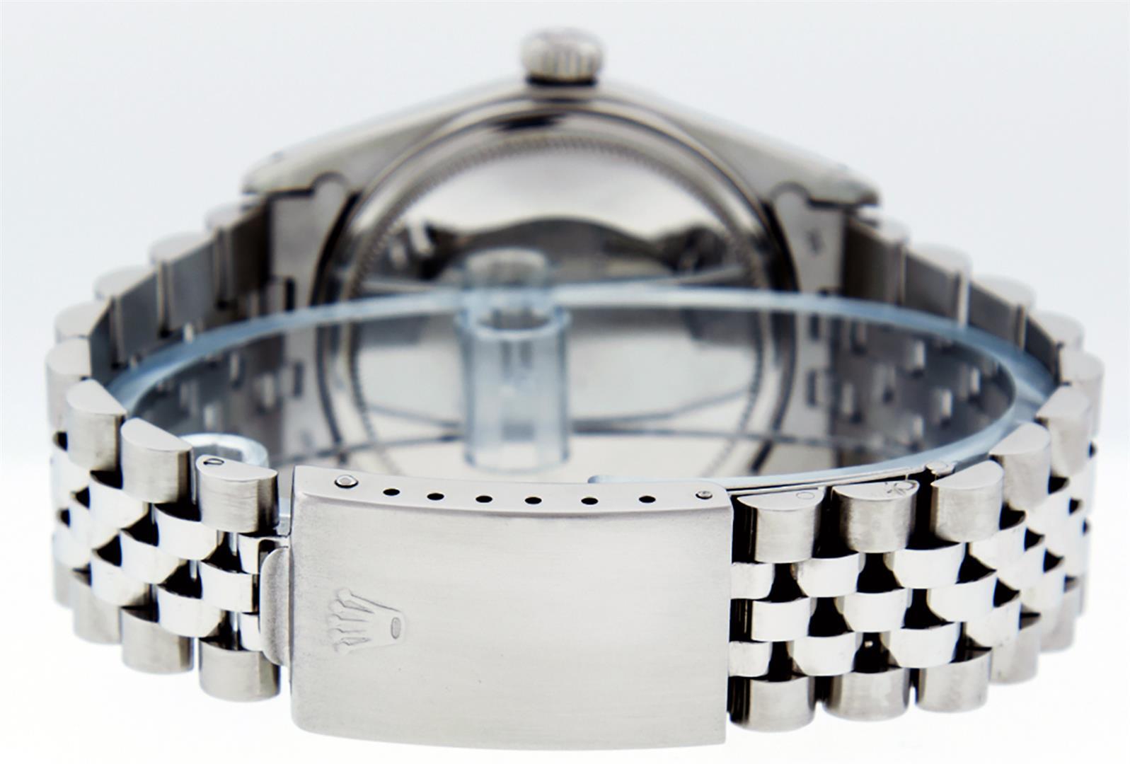 Rolex Stainless Steel 36MM White Diamond Datejust Wristwatch