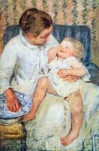 Mary Cassatt - Mother Washing The Tired Child