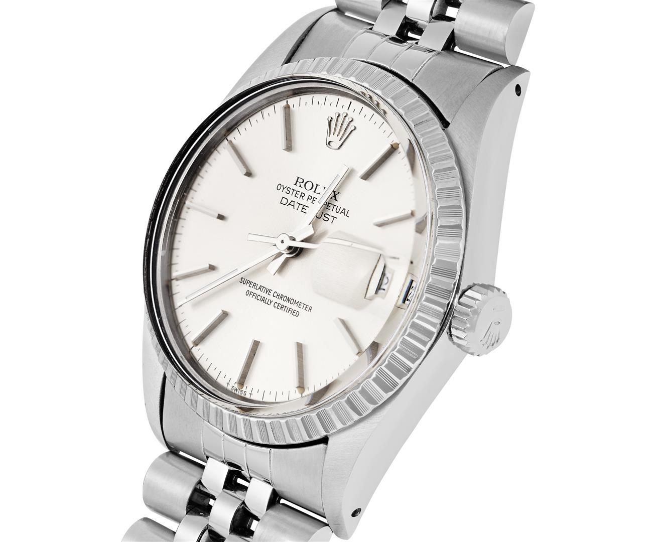 Rolex Mens 36MM Stainless Steel Silver Index Dial Datejust With Rolex Box