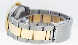 Rolex Ladies Quickset Midsize 31MM 18K Yellow Gold And Steel Silver Index Oyster