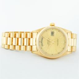 Rolex Mens 18K Yellow Gold Champagne Index Day Date President 36MM