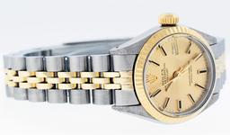 Rolex Ladies 2T Yellow Gold & Stainless Steel Champagne Index 26MM Wristwatch