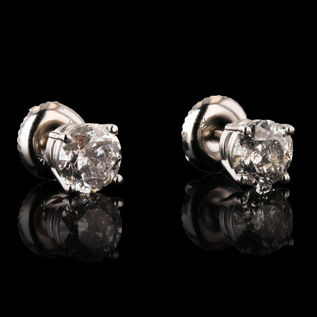1.38 ctw Diamond 14K White Gold Earrings