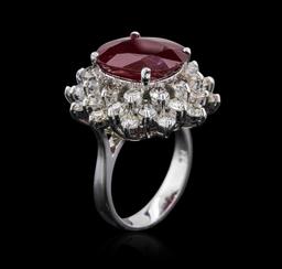14KT White Gold 8.92 ctw Ruby and Diamond Ring