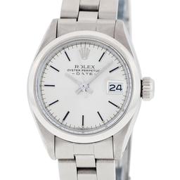 Rolex Ladies Stainless Steel Silver Index Oyster Band Wristwatch 26MM