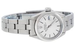 Rolex Ladies Stainless Steel Silver Index Oyster Band Wristwatch 26MM