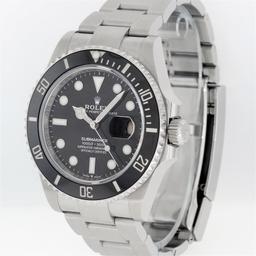 Rolex Mens Stainless Steel 41MM Submariner Date With Rolex Box And Papers